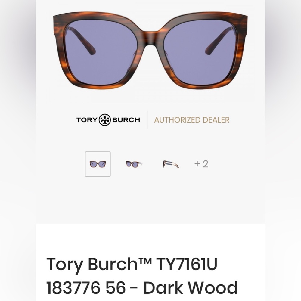 Tori Burch Dark Wood Sunglasses with Blue Lenses